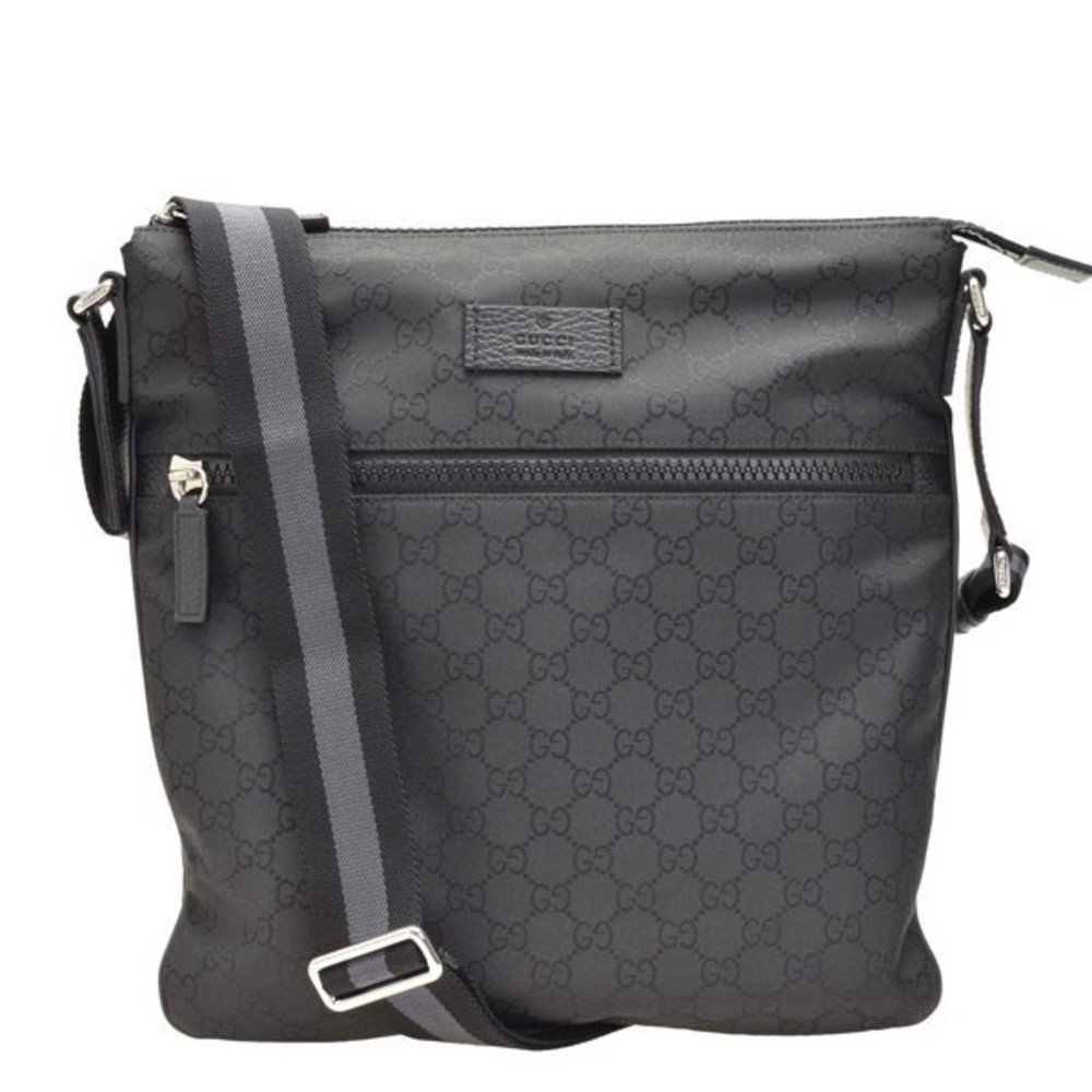Gucci GG Outlet Shoulder Bag Purse Nylon Black